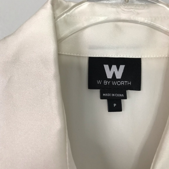 W by Worth White Blouse Sleeveless 100% Silk - Picture 4 of 6